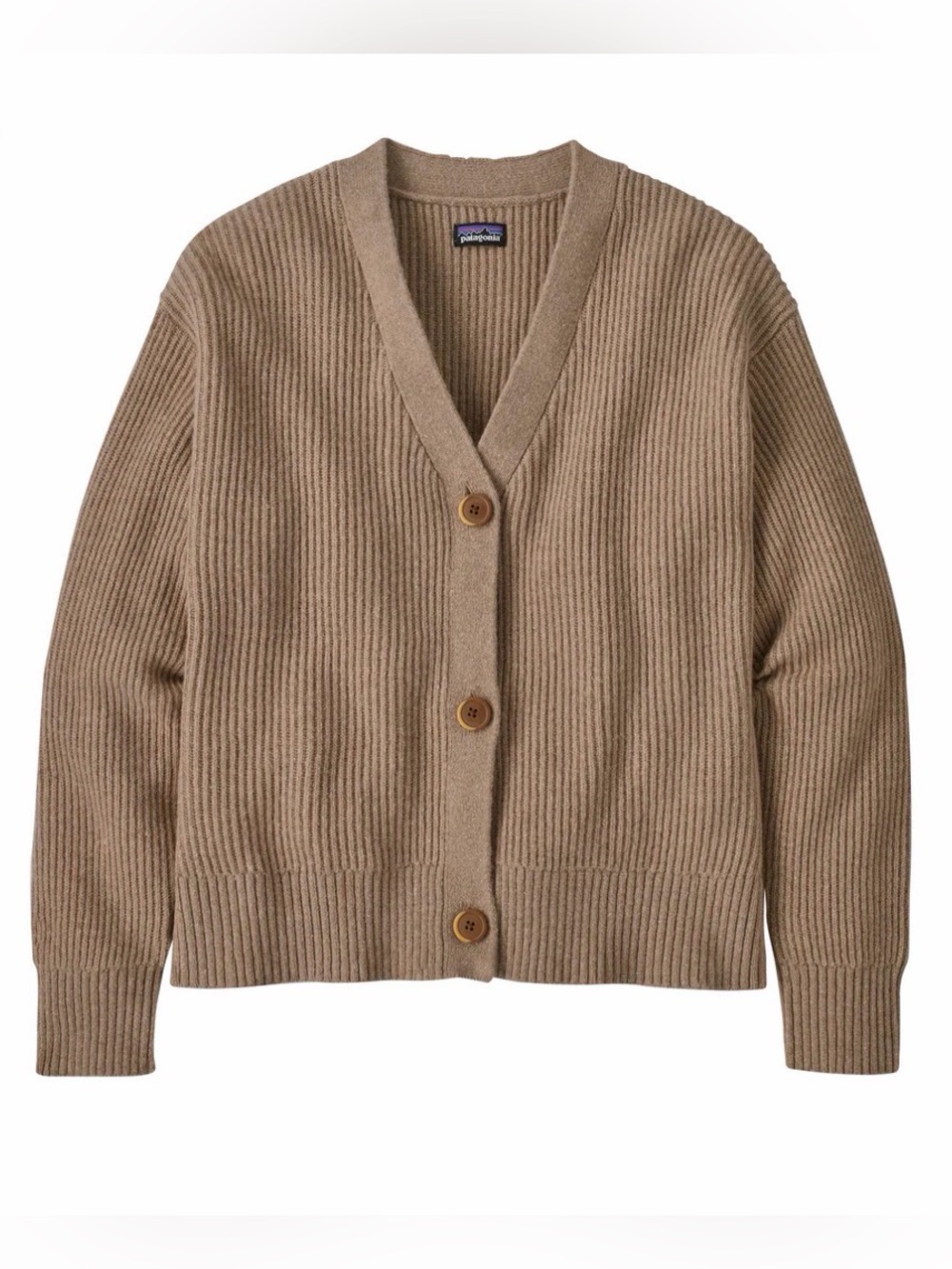 Patagonia Women's Recycled Wool Cardigan in El Cap Khaki
